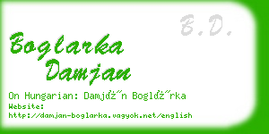 boglarka damjan business card